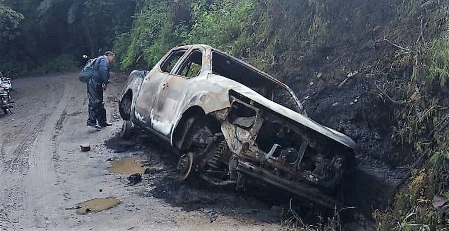 Los hechos se presentaron en el sector de La Herradura, entre Bolívar y Almaguer Cauca. Crédito: Sucesos Cauca.  