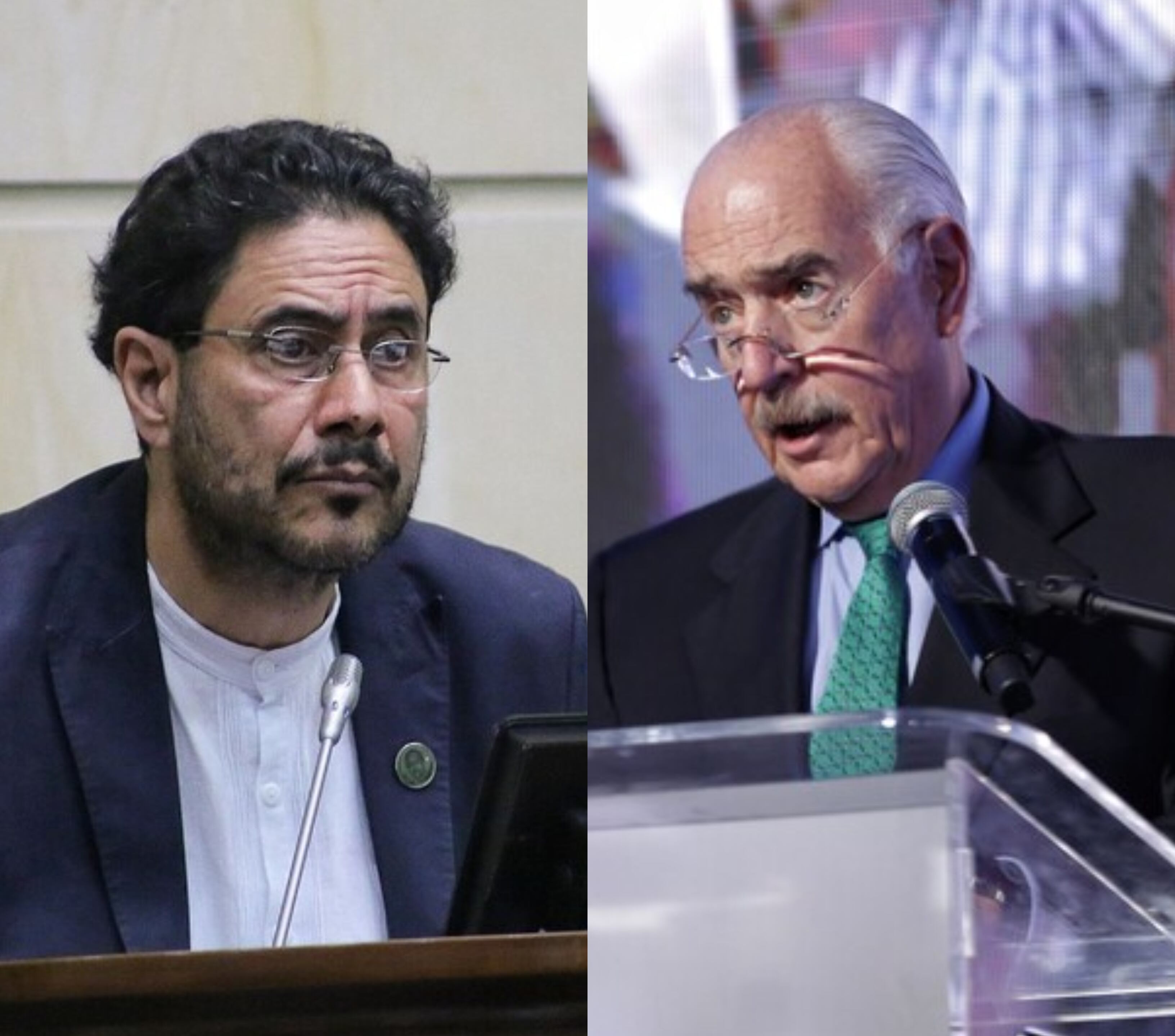 Senador Iván Cepeda y expresidente Andrés Pastrana. Foto: Colprensa.