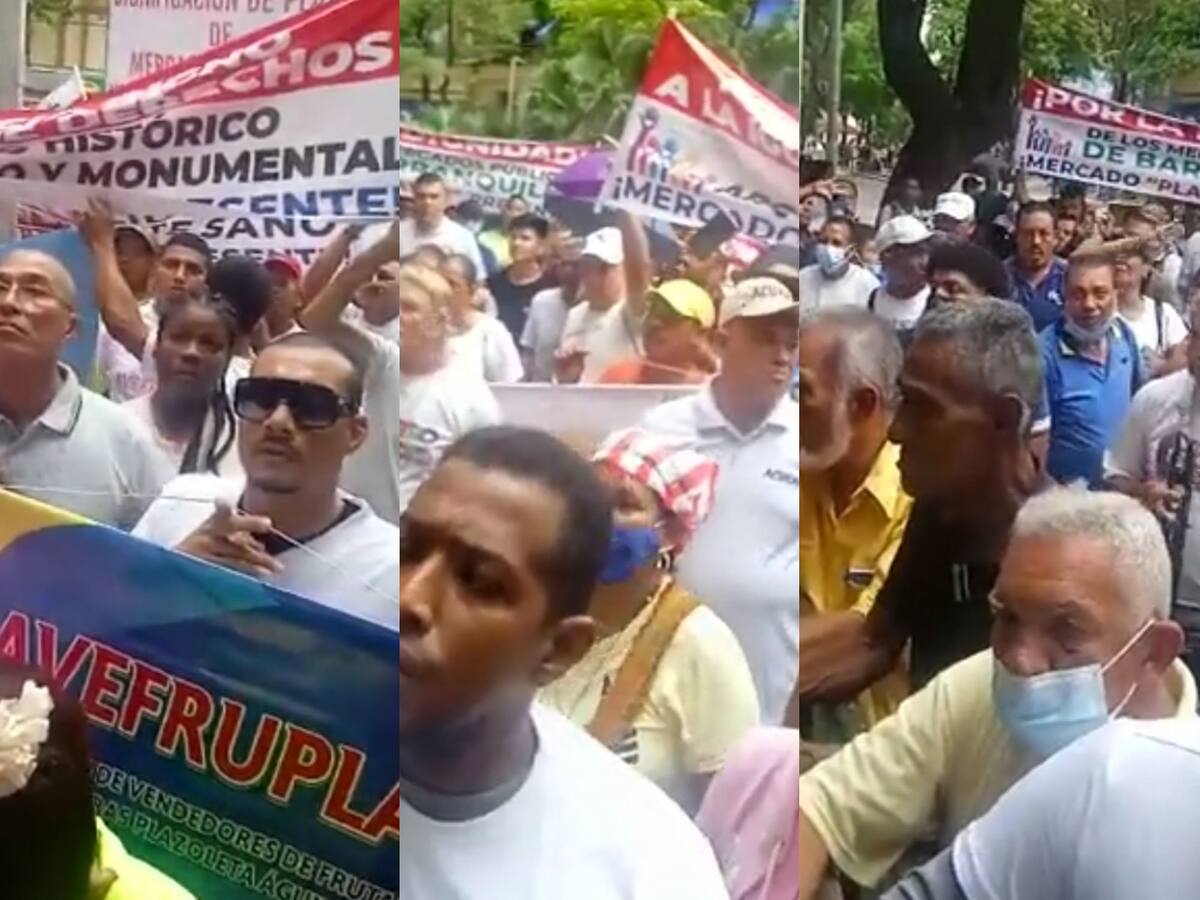 Comerciantes del mercado de Barranquilla protestaron para exigir condiciones dignas