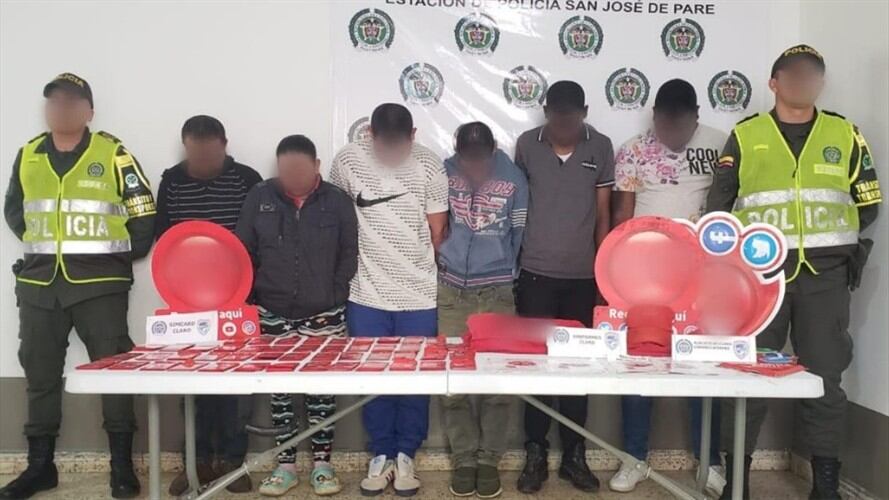 Se precisó que los capturados son oriundos de Cali. Foto: Policía de Boyacá