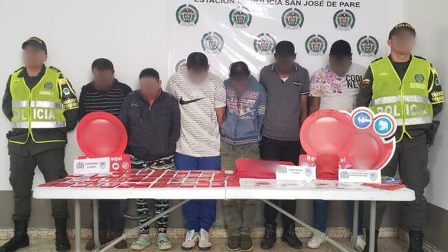Se precisó que los capturados son oriundos de Cali. Foto: Policía de Boyacá