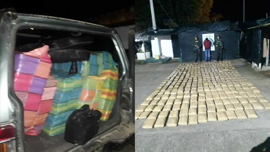 Las autoridades reportaron la incautación de 450 kilogramos de marihuana. Foto: Policía Nacional