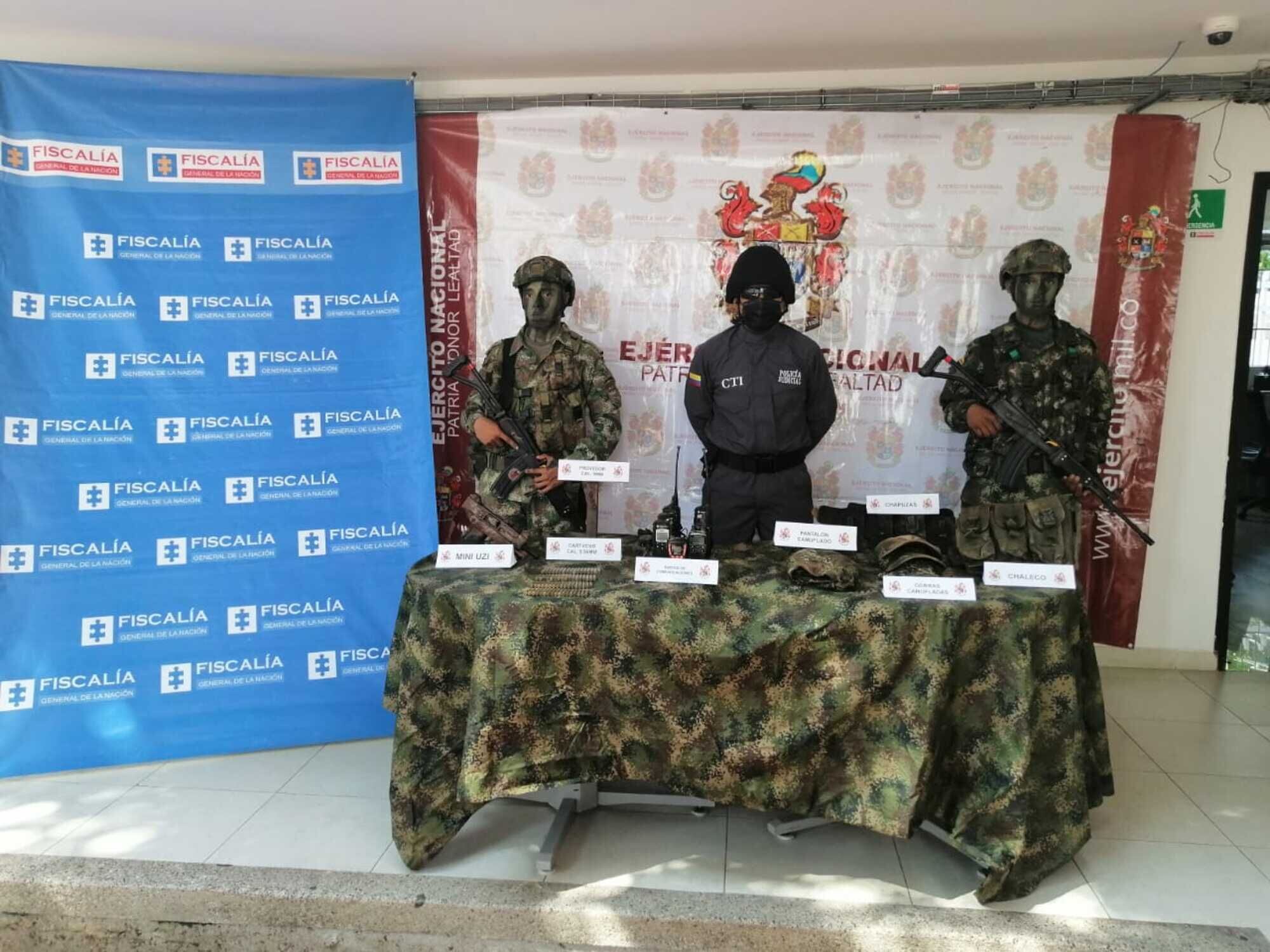 Material entregado a las autoridades/ Ejército Nacional