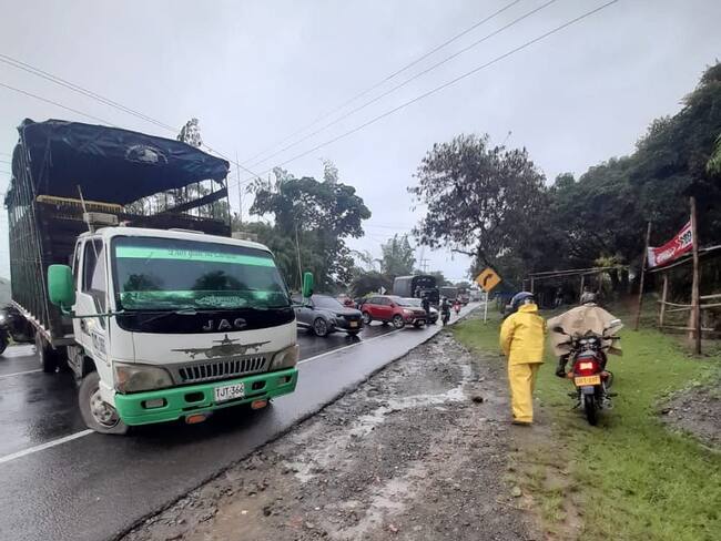 El hecho impidió la movilidad por varios minutos en la carretera internacional. Crédito: Red de Apoyo Cauca.