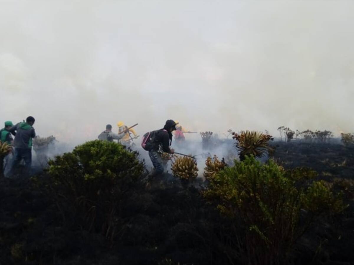 Controlado incendio en el Parque Nacional Natural Puracé, Cauca