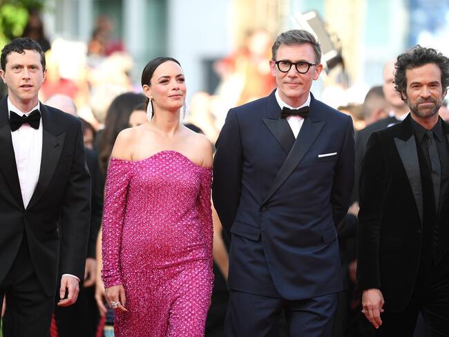 Finnegan Oldfield, Bérénice Bejo, Michel Hazanavicius y Romain Duris (Photo by Pascal Le Segretain/Getty Images)