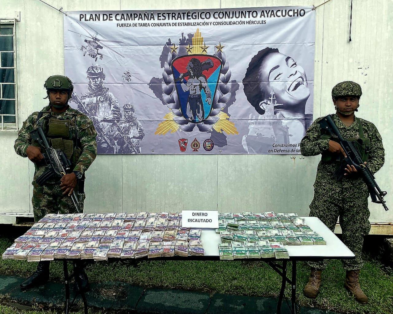 Incautación de dinero en el Pacífico Sur. Foto: Fuerza de Tarea Hércules