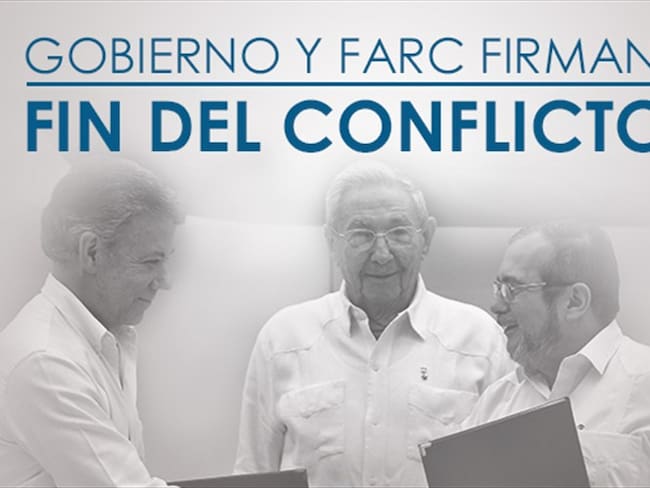 Gobierno y Farc firman el fin del conflicto. Foto: Colprensa