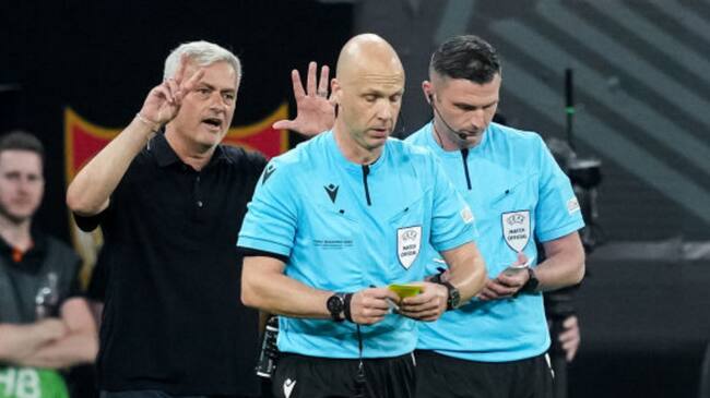 UEFA abre proceso disciplinario contra Mourinho por insultos al árbitro Anthony Taylor Foto: Giuseppe Maffia/NurPhoto via Getty Images