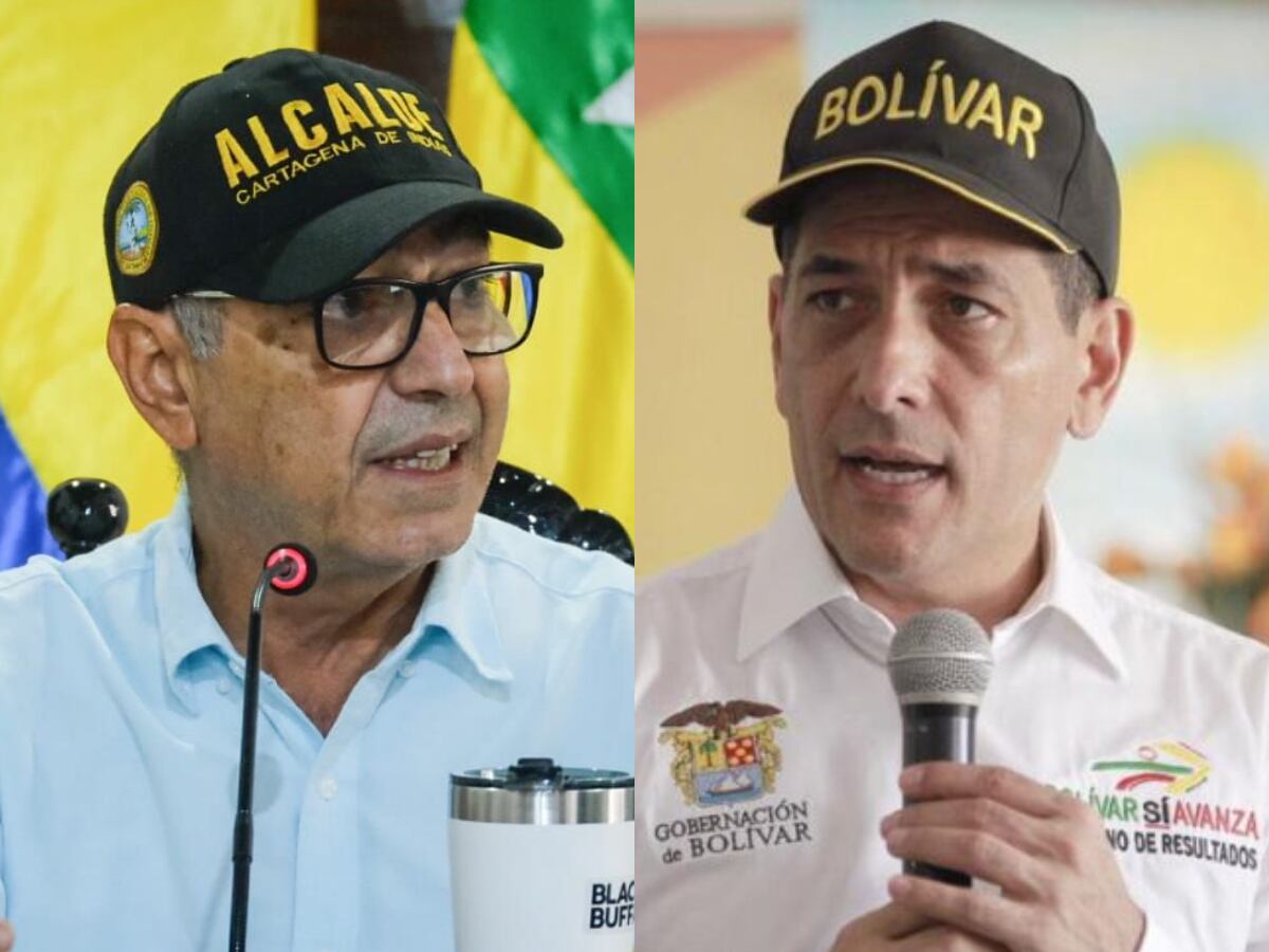 William Dau y Dumek Turbay. (Fotos: Alcaldía de Cartagena / Gobernación de Bolívar)