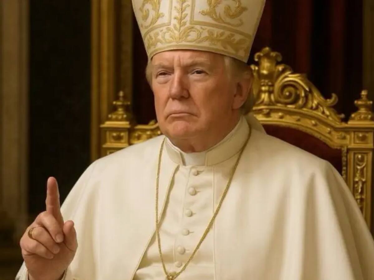 Trump posteó en su cuenta de Truth Social una foto vestido de papa