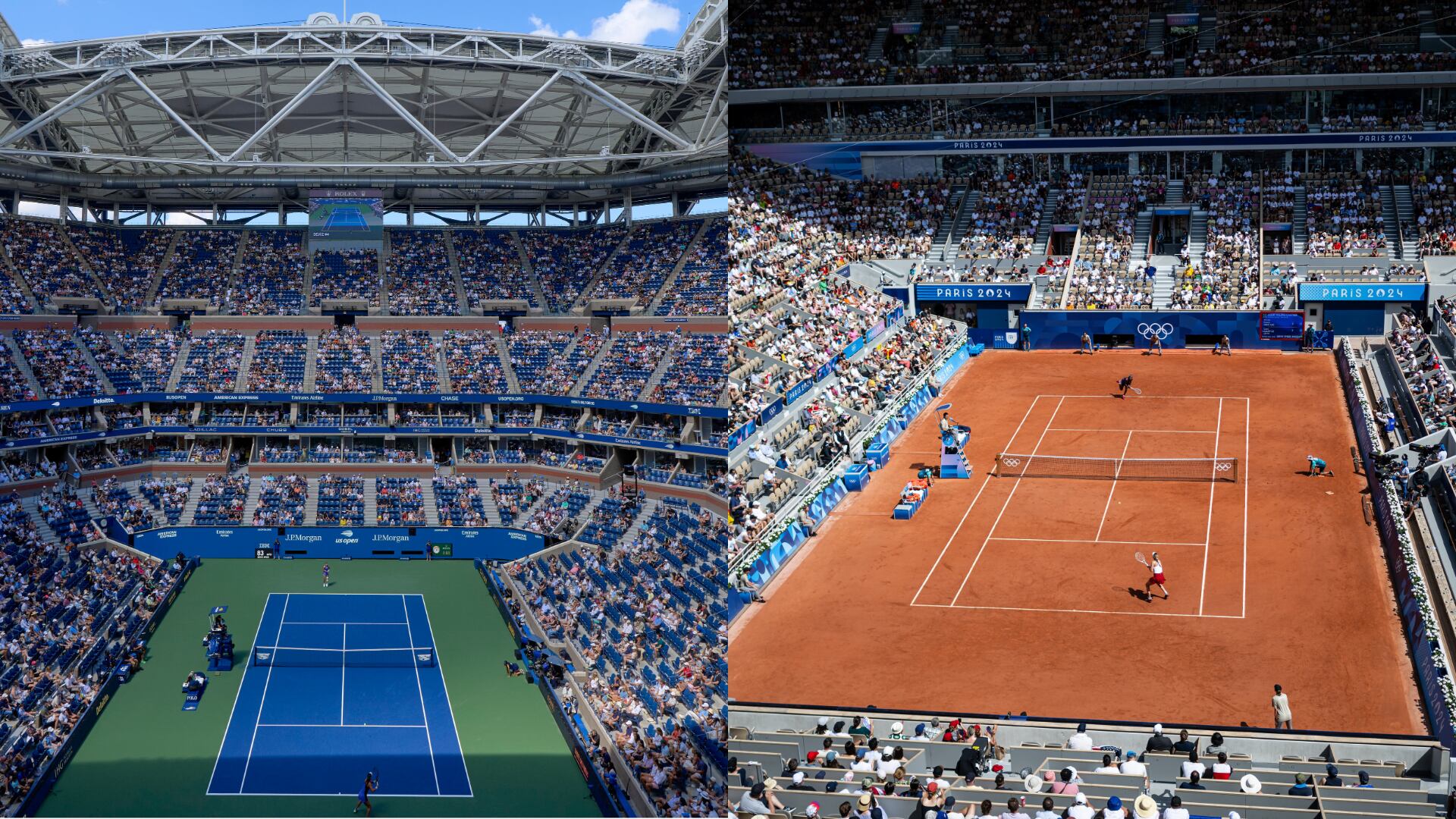 US open. FOTO: Peter van den Berg/ISI Photos/Getty Images - Roland Garros. FOTO: Francois Nel/Getty Images.