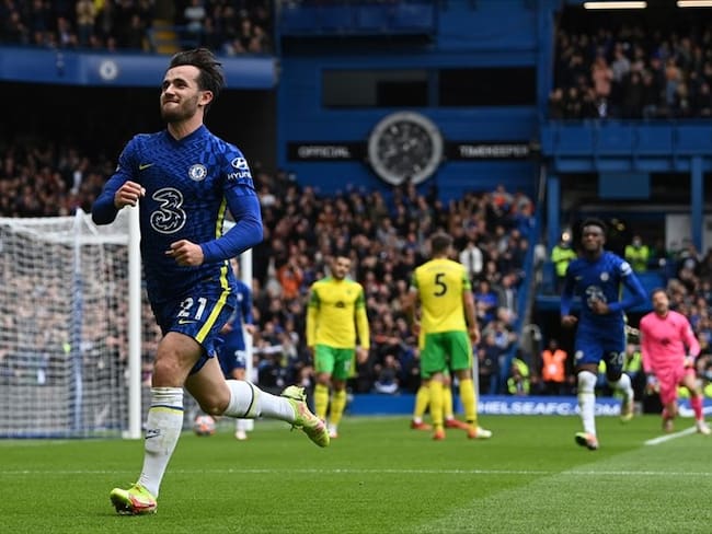 Ben Chilwell anotó en la victoria 7-0 del Chelsea ante el Norwich. Foto: Shaun Botterill/Getty Images