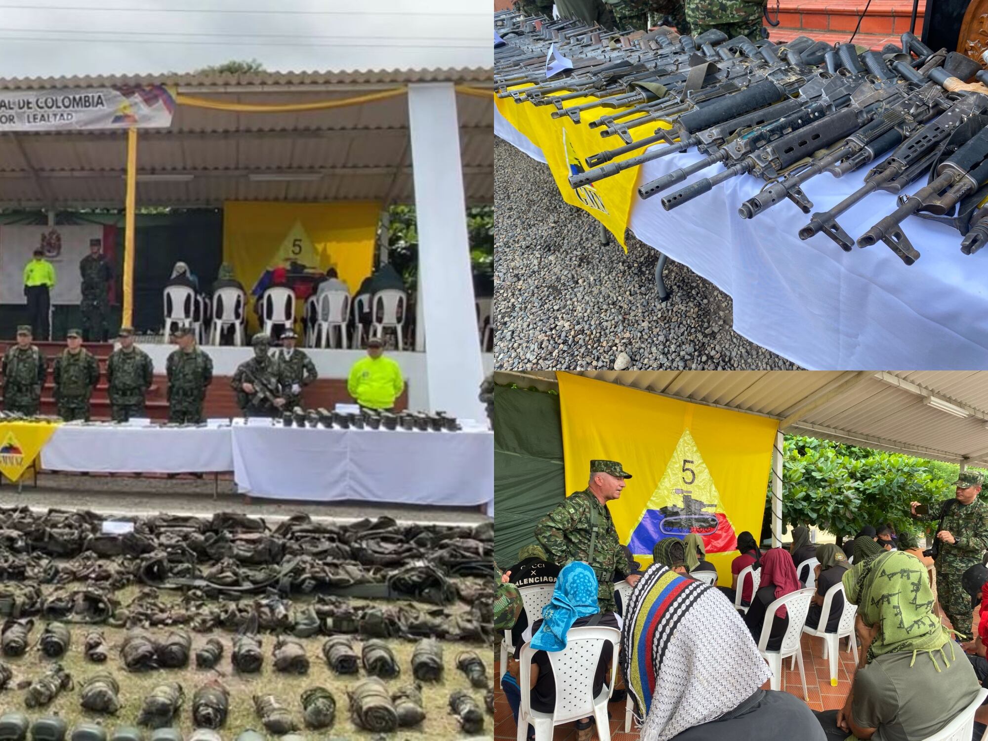 Fotos: más de 60 integrantes de las disidencias Farc se entregaron al Ejército en el Catatumbo. Fotos: Suministradas.