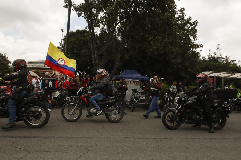 Protesta moticiclistas en Colombia. Noviembre 23 de 2022. Foto: Juancho Torres/Anadolu Agency via Getty Images