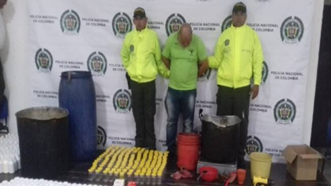 Policía de Montería desmantela laboratorio clandestino. Foto: Cortesía Policía metropolitana de Montería