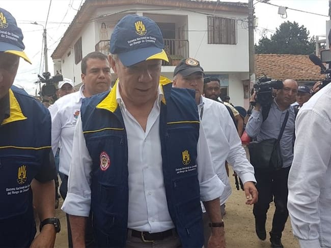 Presidente Santos visita Corinto, Cauca, tras avalancha . Foto: Cortesía Gobernación del Cauca