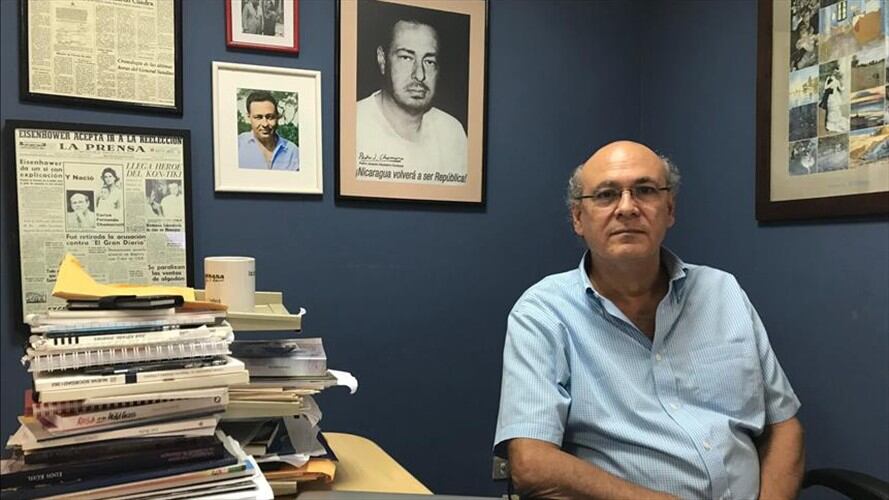Carlos Fernando Chamorro, director del diario Confidencial, en su oficina en Managua, Nicaragua. Foto: Agencia Anadolu