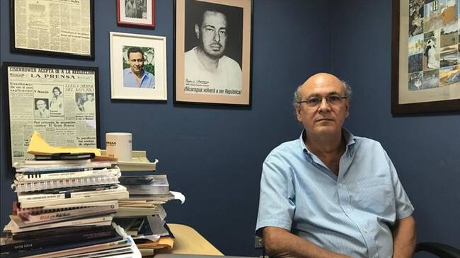 Carlos Fernando Chamorro, director del diario Confidencial, en su oficina en Managua, Nicaragua. Foto: Agencia Anadolu
