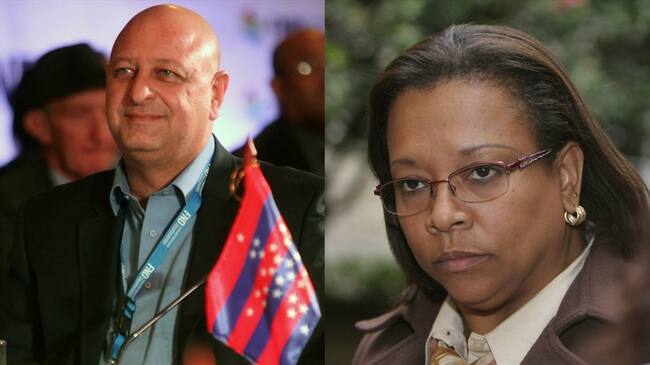 El suspendido gobernador de San Andrés, Ronald Housni y la exgobernadora de ese departamento, Aury Guerrero, fueron llamados a juicio. Foto: Colprensa