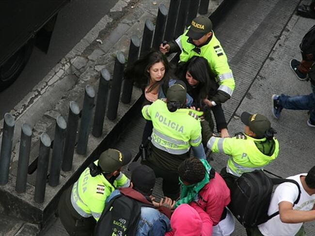 Protestas en Transmilenio. Foto: Colprensa