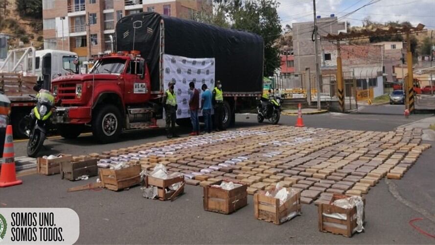 Incautan marihuana en Nariño. Foto: Policía Nacional