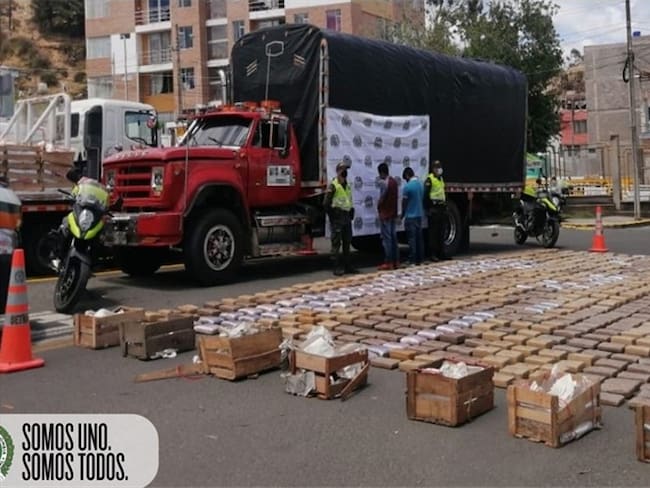 Incautan marihuana en Nariño. Foto: Policía Nacional