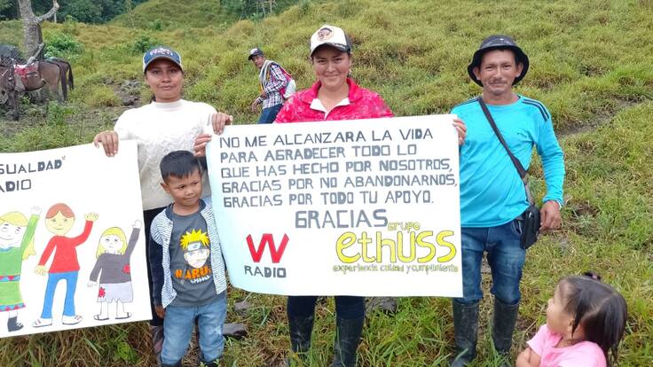 Con carteles: así recibieron en Labranzagrande a Soluciones W