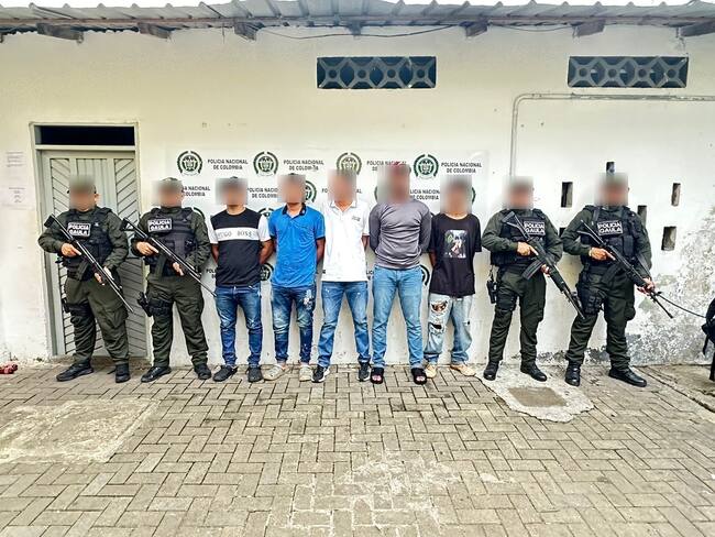 Cinco capturados en el sur de Córdoba. Foto: Policía de Córdoba.