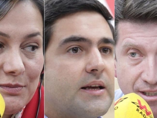 Hoyos, Molano y Garzón, precandidatos del Centro Democrático a la Alcaldía de Bogotá. Foto: La WCon Vicky Dávila