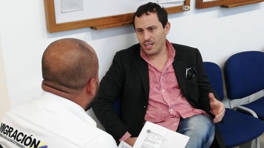 Sami Spath al momento de su captura. Foto: Migración Colombia