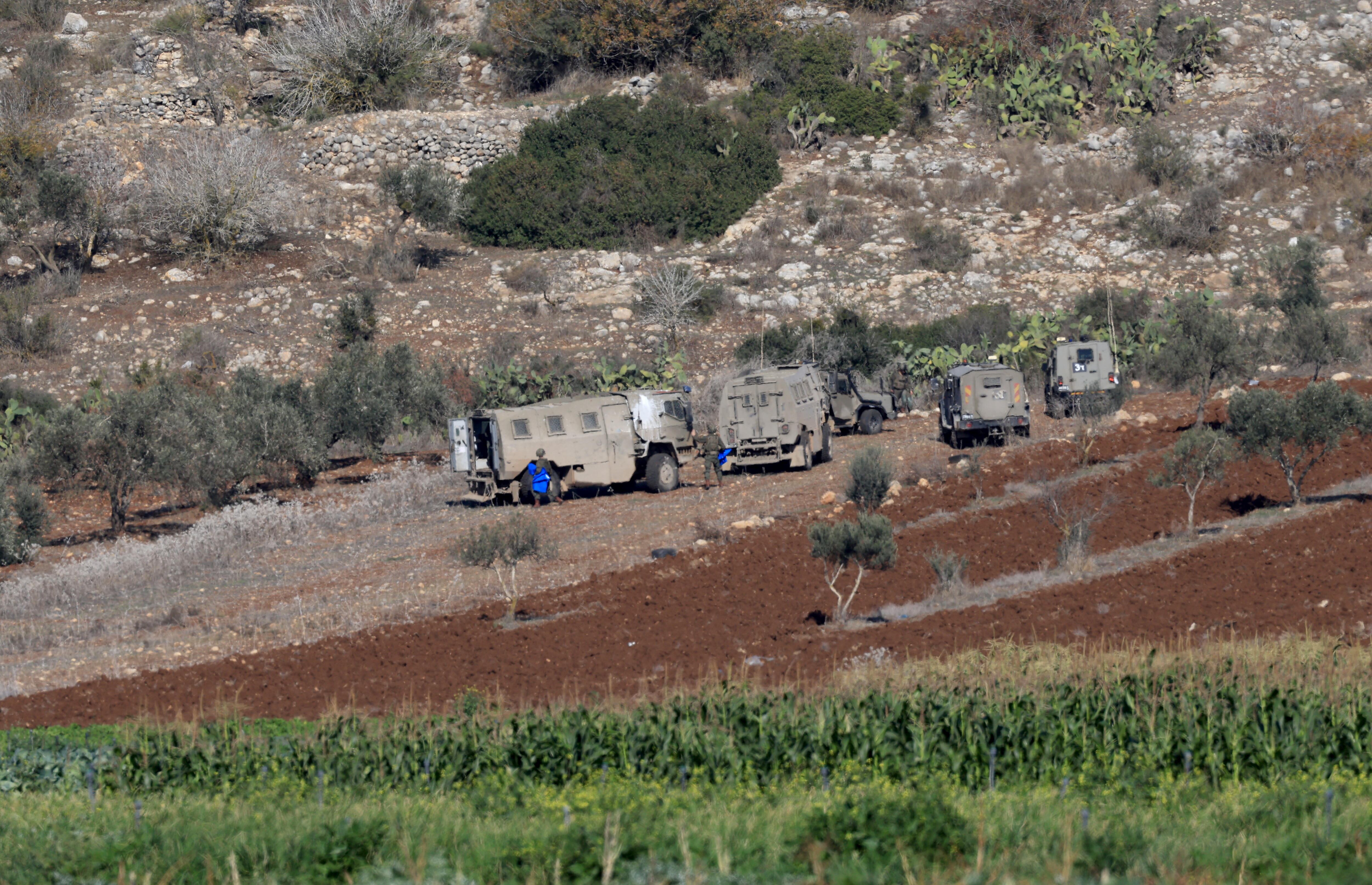 Ataque con dron por parte de Israel en Cisjordania. Foto: EFE/EPA/ALAA BADARNEH