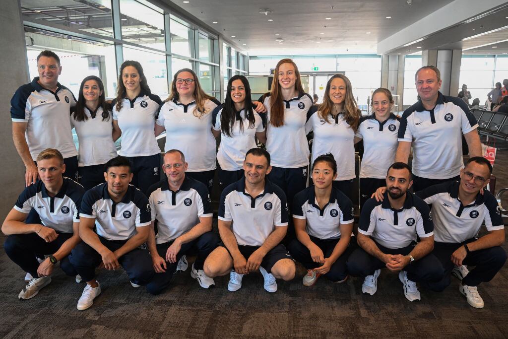 Delegación olímpica israelí. Foto: JORGE NOVOMINSKY/AFP via Getty Images.