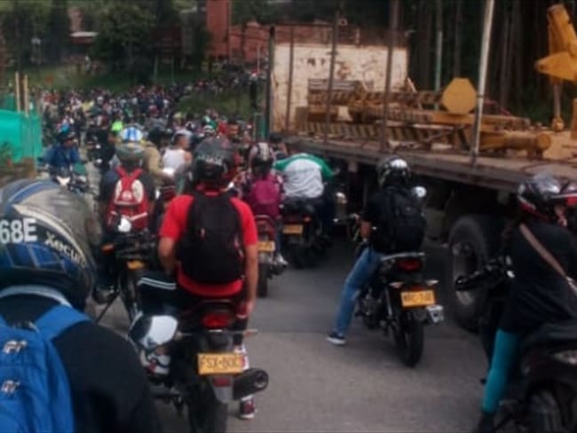 Estudiantes de las Universidades de Manizales nuevamente taponan vías y se movilizan. Foto: