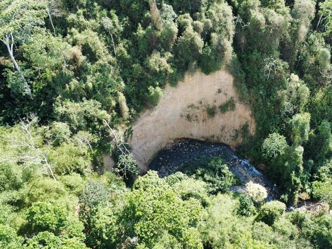 Minería ilegal en la escarpa occidental de Bucaramanga tiene en alerta a la comunidad. Foto: Suministrada