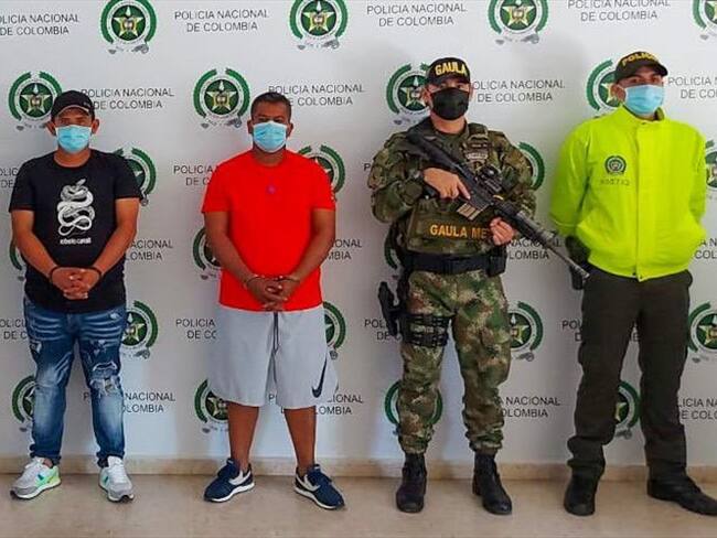 Capturados ‘Diablo’ y Juanchito’ del grupo delincuencial 'Los Puntileros'. Foto: Ejército Nacional