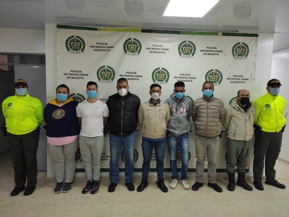 Capturados en Bogotá. Foto: Cortesía Policía de Bogotá.
