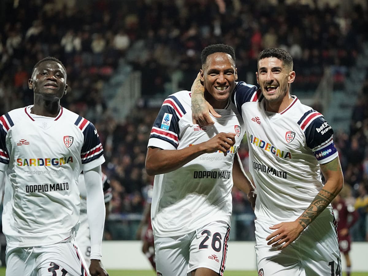 Yerry Mina marcó gol y le dio la salvación del descenso al Cagliari