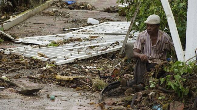 En Providencia, Colombia, sus habitantes están protestando contra el gobierno Duque por la falta de atención a sus necesidades tras el huracán Iota. Foto: Getty Images