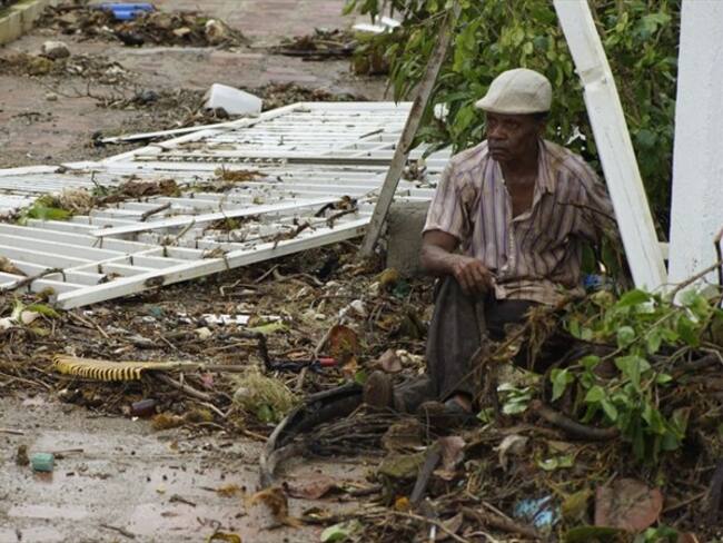 En Providencia, Colombia, sus habitantes están protestando contra el gobierno Duque por la falta de atención a sus necesidades tras el huracán Iota. Foto: Getty Images
