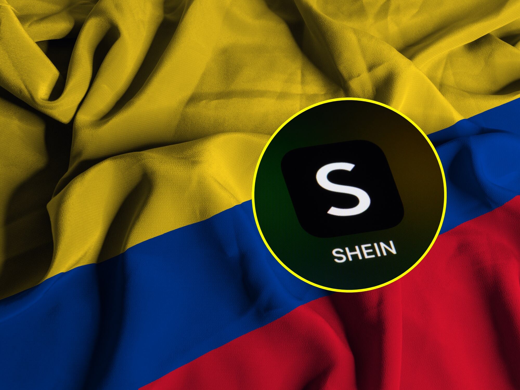 Logo de Shein y bandera Colombia. Fotos: Getty Images