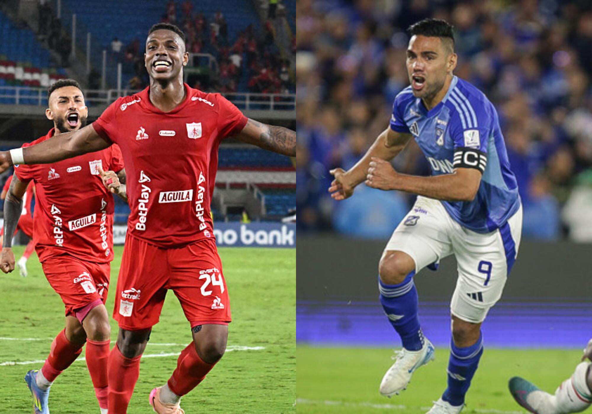 Duván Vergara, Jean Carlos Pestaña y Radamel Falcao. Fotos: (Photo by JOAQUIN SARMIENTO/AFP via Getty Images) / (Colprensa - Cristian Bayona)