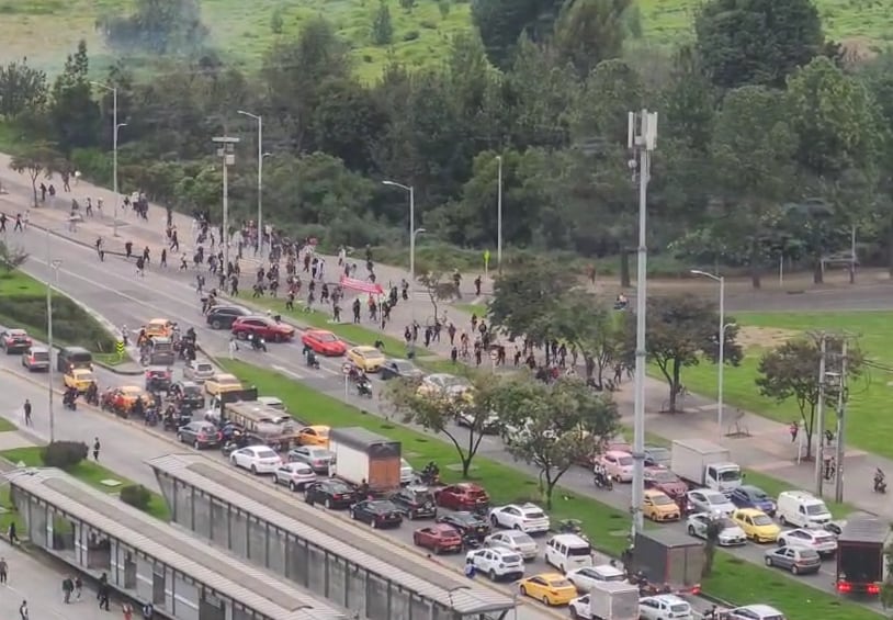 Manifestaciones en Bogotá. Foto: Captura de video suministrado