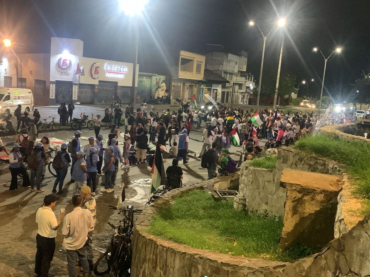 En calma se desarrolló la manifestación pro Palestina en Cali
