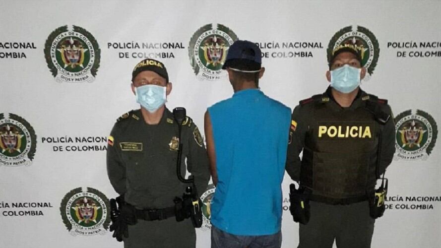 Capturado al parecer por haber asesinado a un canino. Foto: Policía Metropolitana de Manizales.