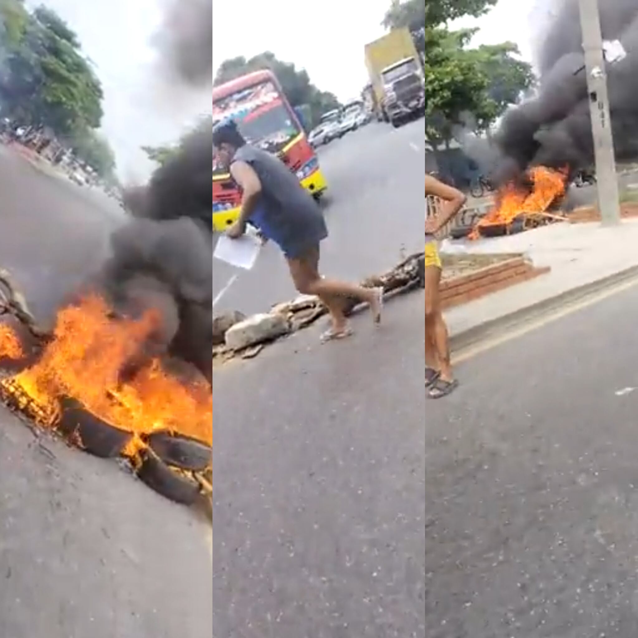 Bloqueos a la altura de la calle 30. Foto: suministrada.