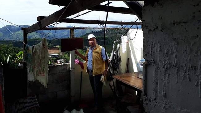 Más de 30 casas resultaron afectadas en los municipios de Marquetalia y Risaralda por vendavales. Foto: Unidad de Gestión del Riesgo y Cambio Climático de Caldas