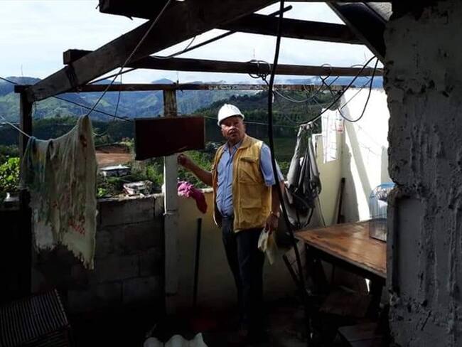 Más de 30 casas resultaron afectadas en los municipios de Marquetalia y Risaralda por vendavales. Foto: Unidad de Gestión del Riesgo y Cambio Climático de Caldas