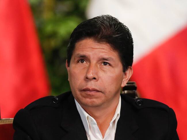 El expresidente peruano Pedro Castillo durante una rueda de prensa. EFE/ Paolo Aguilar/ARCHIVO