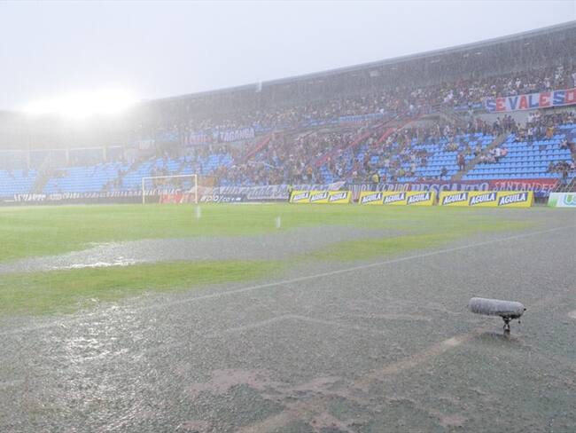 Imagen referencial del estadio de fútbol Sierra Nevada luego de su anegación, el pasado 29 de septiembre. Foto: Colprensa